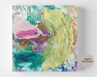 Square Abstract Art Print, Modern Wall Decor (Digital Download)