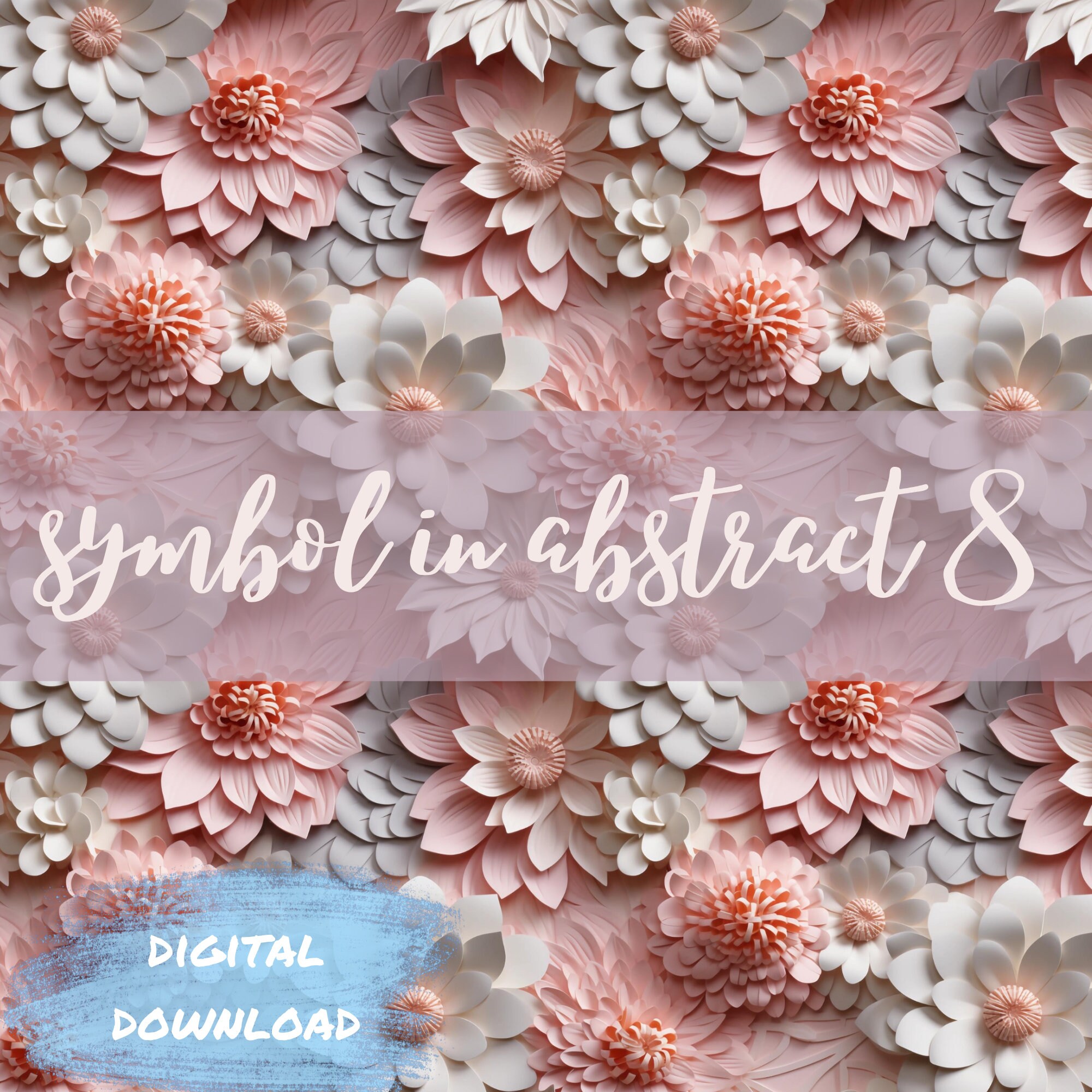 3D Pink Floral Seamless Pattern Digital Paper (digital File) - Etsy
