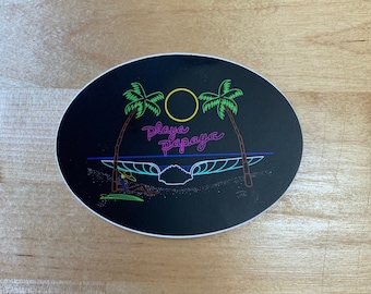 Playa Papaya Sticker | Palm Tree Sticker | Beach Sticker | Flower Sticker | Decal | Tropical Sticker | Water Bottle Sticker |