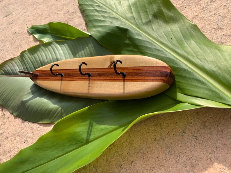 Hardwood Mini Surfboard Hook | Surfboard Hook | Jewelry Hanger | Key ...