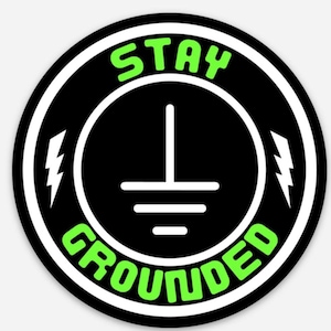 Adesivo &quot;Stai a terra&quot;/ Adesivo per casco/ Adesivo per elettricista/ Adesivo per fulmine/ Adesivo elettrico/ Adesivo con messa a terra