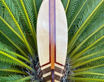 Surfboard Wall Art | Wood Surfboard | Beach Decor | Surfing Decor | Surfboard | Hardwood Decor