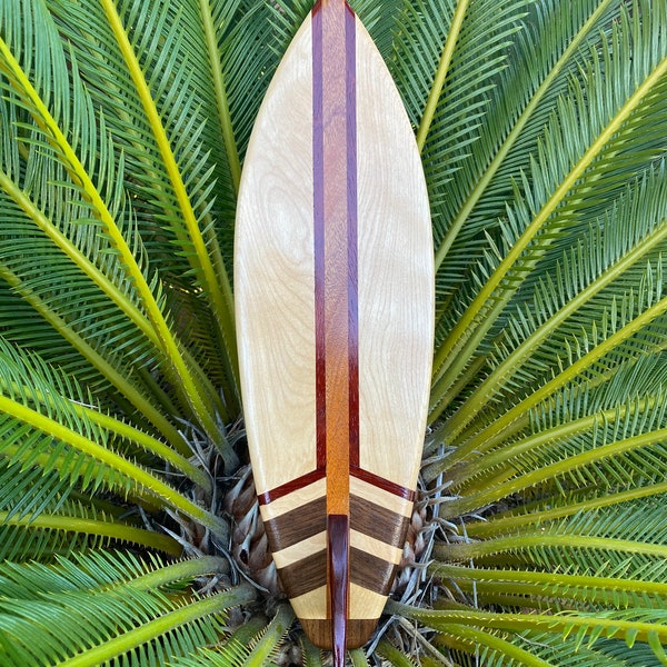 Surfboard Wall Art | Wood Surfboard | Beach Decor | Surfing Decor | Surfboard | Hardwood Decor