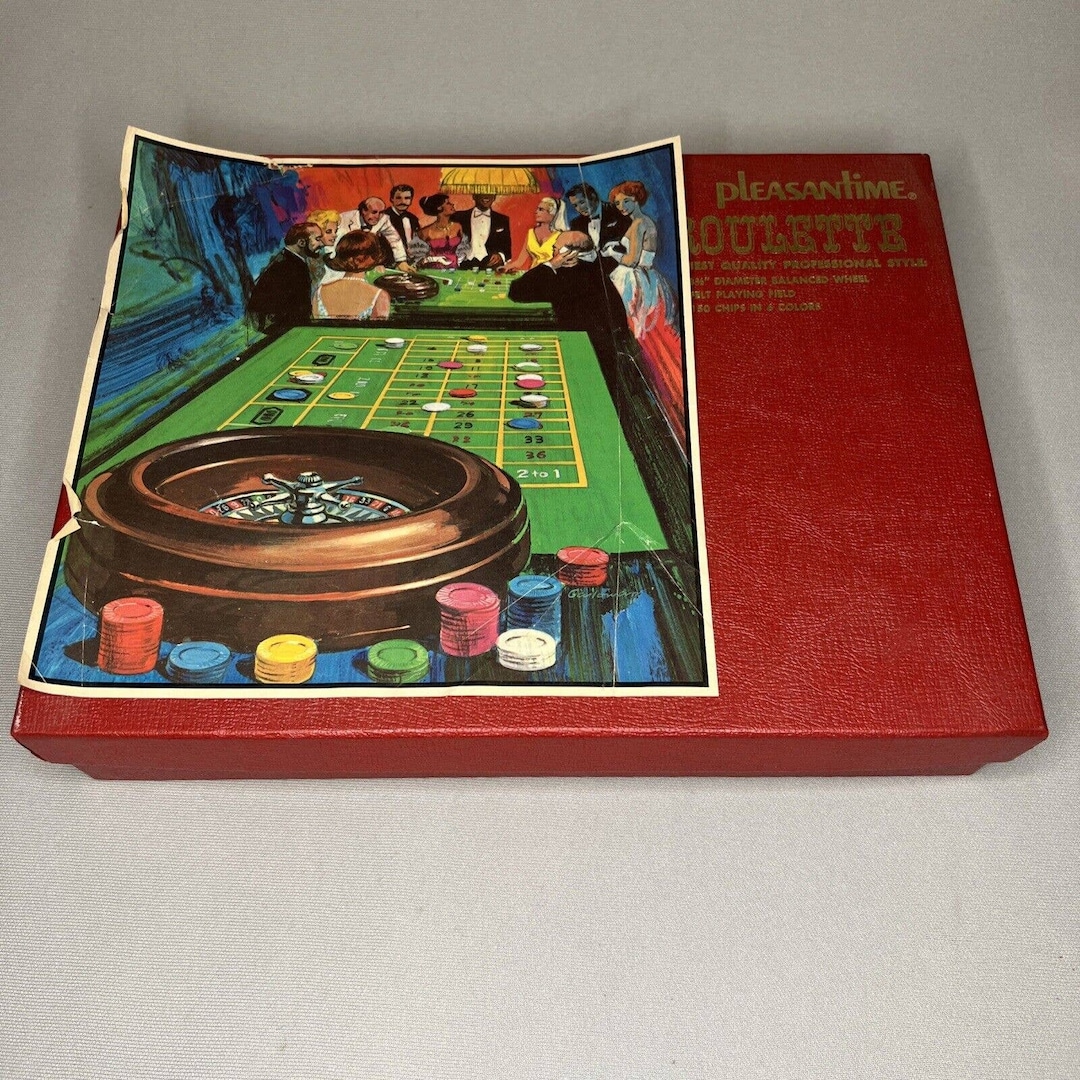 Vintage Pleasantime ROULETTE GAME Wheel Chips and Cloth EUC Etsy