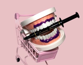 Purple gingival gel for teeth whitening