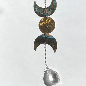 Mother | Brass Suncatcher with Crystal Prism | Handmade Wall Hanging | Boho Wall Decor | Crystal Sun Catcher