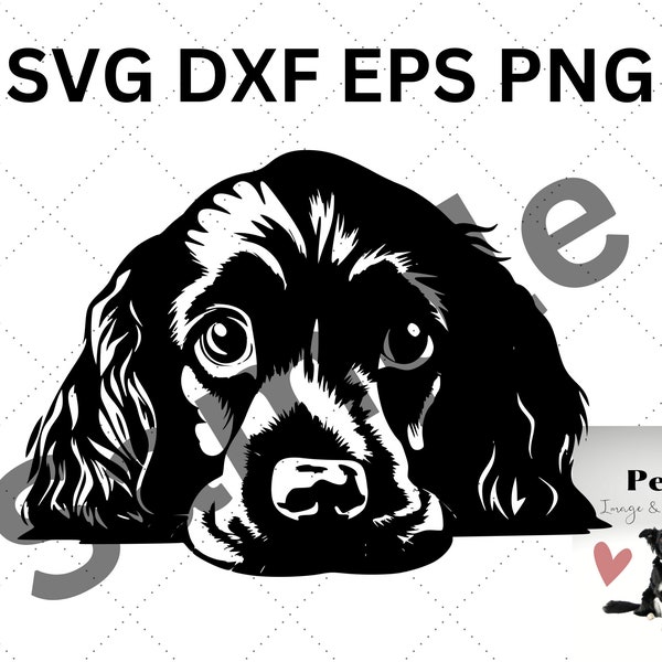 Cocker Spaniel Puppy Peeking Paws #03 SVG DXF EPS png Cute Dog Breed  Pet Puppy Canine Pedigree Cock Logo Clipart Vector Cricut Cut Cutting