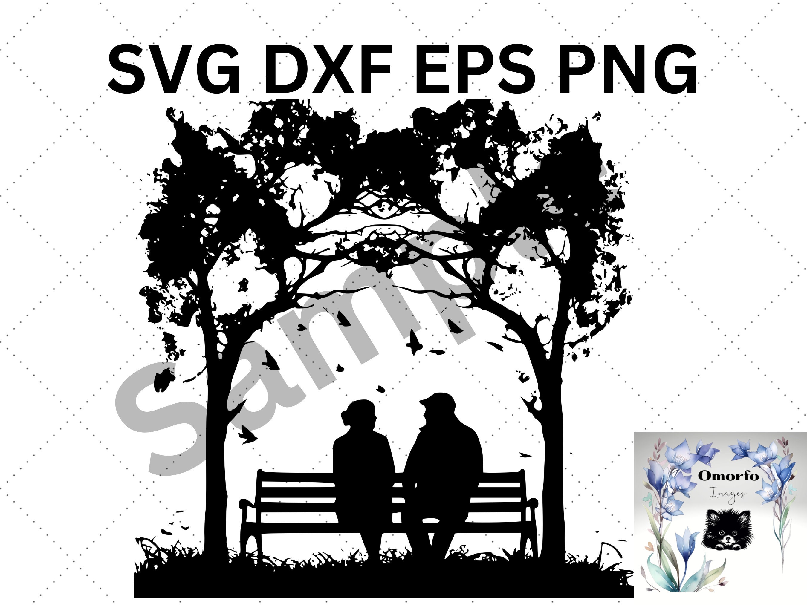Old Couple On Bench 01 SVG DXF EPS Png Elderly Grandparents Park Cute old-couple-on-bench-01-svg-dxf-eps-png-elderly-grandparents-park-cute