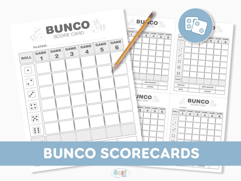 Bunco Scorecard Bunco Scoresheet Printable PDF Dice Game Etsy