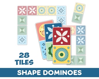 Juego de dominó con forma para niños (PDF imprimible) / Juego educativo