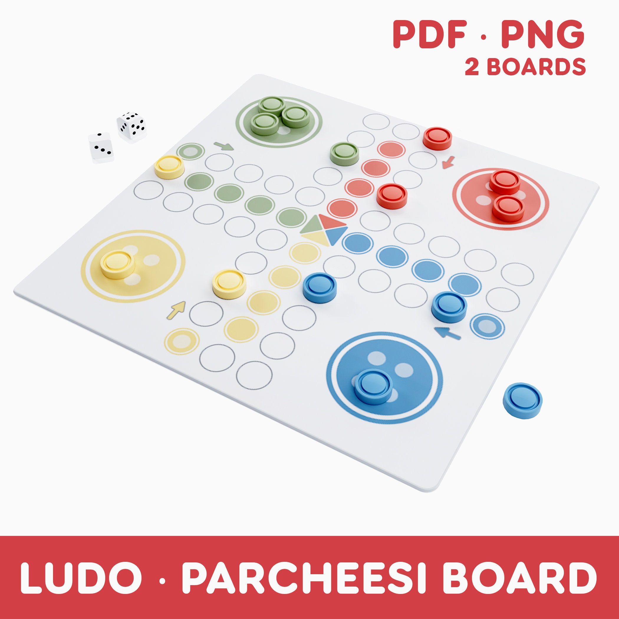 Free Printable Ludo Board Game with Dice and Tokens