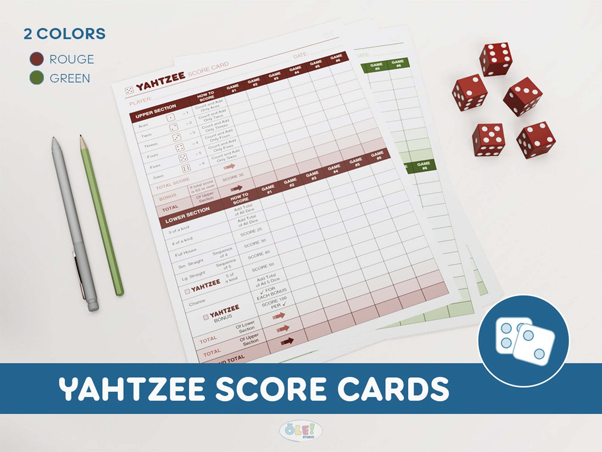 Yahtzee Scorecard Yahtzee/yardzee Scoresheet Printable PDF Etsy