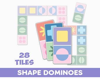 Juego de dominó con forma para niños (PDF imprimible) / Juego educativo