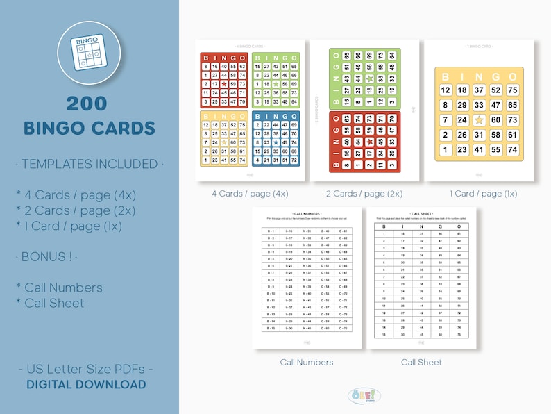 200 Bingo Cards | Digital Download Printable PDF | Fun Party Bingo Game ...