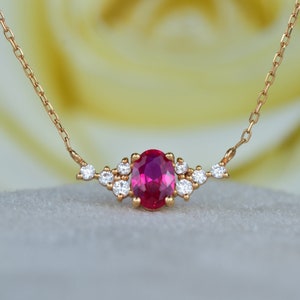 Gold Ruby Necklace Etsy UK