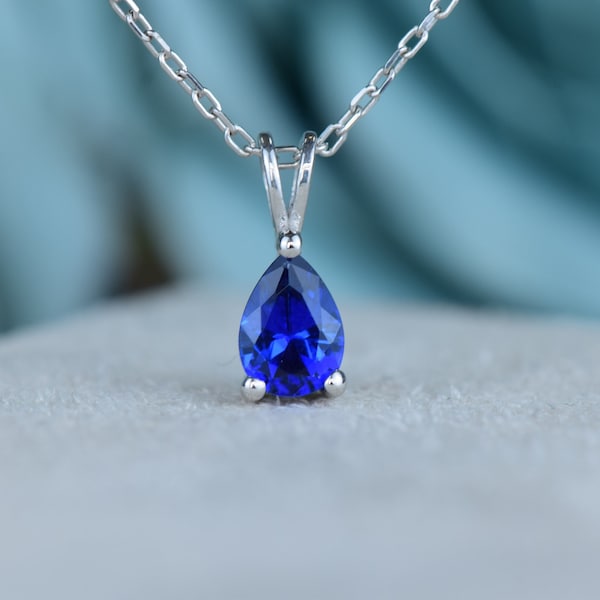 Sapphire Necklace - Etsy UK