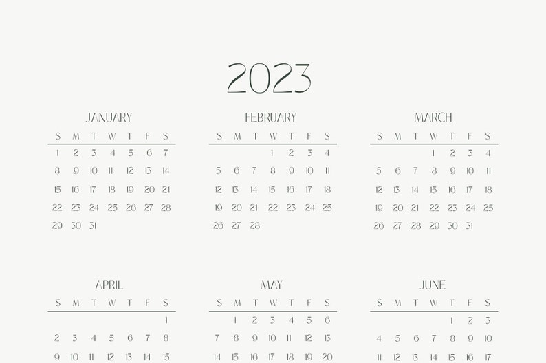 Printable Wall Calendar 2023 / Digital Calendar PDF Size 24cmx35cm