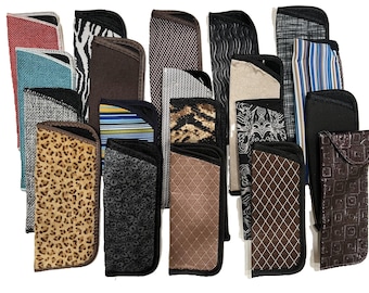 Lote al por mayor: 10 + 1 gratis = 11 unidades. Estuches para gafas delgados y suaves, exclusivos para hombre. Colores, diseños y estampados. Surtido nuevo.