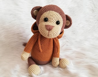 Crochet Monkey Toy, Handmade Organic Kids Toy, Cute Little Monkey, Cotton Baby Slepping Budy, Design Stuffed Toy, Animal Toys For Sale