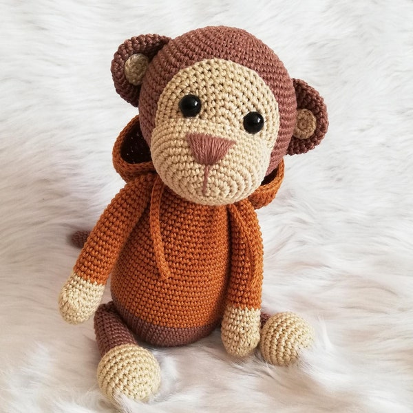 Crochet Monkey Spielzeug, handgemachtes Bio-Kinderspielzeug, niedlicher kleiner Affe, Baumwoll-Baby-Schlaftier, Design-Stofftier, Tierspielzeug zum Verkauf