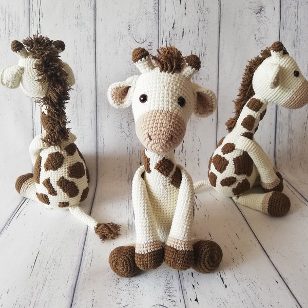 Handmade Amigurumi Giraffe Toy, Cute Crochet Animal, Finished Crochet Doll, Gift For Newborn And Kids