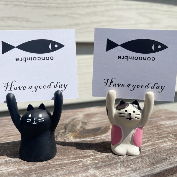 Cat Deco, Cat Note Card Holder, Cat Bookmark Holder, Personalized Notecard Holder , Business Card Holder , Daily Notes HolderCat Lover Gift