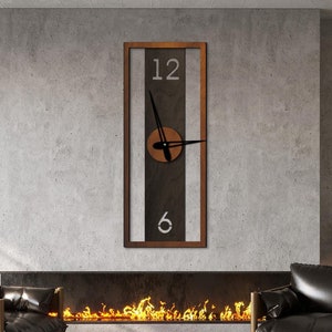 Rectangular wall clock, Oblong wall clock, Contemporary clock, Vertical wall clock, Narrow wall clock, Unusual wall clock, Oversized clock