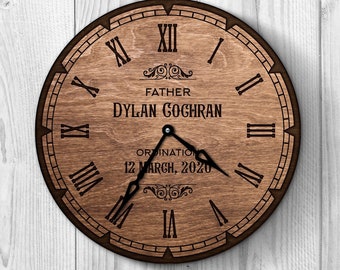 Reloj de regalo de ordenación de sacerdote, Regalo de agradecimiento de pastor, Regalo de nuevo pastor, Regalo de jubilación de pastor, Regalo de agradecimiento de pastor, Regalo de esposa de pastor