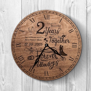 Anniversary clock gift, Family name clock, Anniversary clock for wedding, Anniversary gifts for her 1 year, Personalized wedding clock