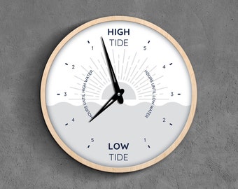 Tide clock pacific, Tide clocks for wall, Surfing wall clock, High tide clock,Nautical wall clock,Unique wall clock,Coastal wall clock large