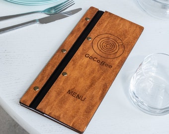 Portamenús personalizado, Carpeta de menú de madera, Portamenús de restaurante, Funda para menú de restaurante, Menú de restaurante personalizado, Menú grabado