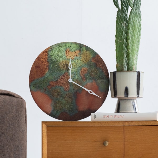 Patina clock, Old wall clock, Copper wall clock, Rustic wall clock, Farmhouse clock, Country wall clock, Unique wall clock, Decorative clock