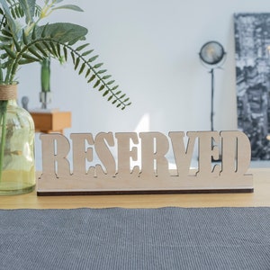 Wooden reserved sign, Wooden table signs, Reserved table sign, Wood reception decor, Reserved restaurant, Restaurant table decor
