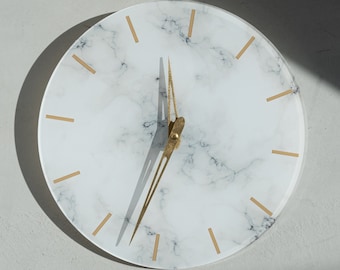 Marble clock, Grey wall clock, Minimalistic wall clock, Modern wall clock large, Beautiful wall clocks, Luxury wall clock,Elegant wall clock