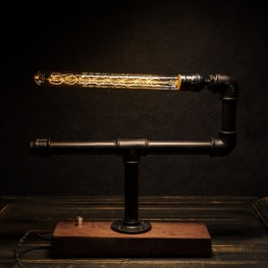Steampunk Desk Lamp, Table Lamp, Edison Desk Lamp, Rustic Table Lamp, Pipes Lamp, Desk Lamp, Farmhouse Desk Lamp, Steampunk Desk Decor