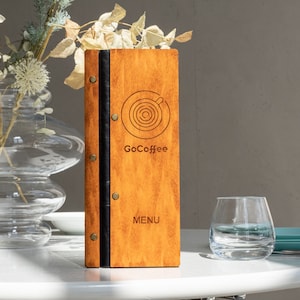 Cardápio personalizado para cafeteria, Suporte para cardápio de cafeteria, Capa para cardápio de café, Pasta de cardápio de madeira, Suporte para cardápio personalizado, Capa para cardápio de cafeteria, Cardápio para chá