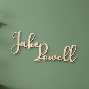 Namensschild aus Holz fürs Kinderzimmer, Namensschild aus Holz, Ausschnitt Babyname, Namensschild Familie aus Holz, Holz Ausschnitt Name, Holzbuchstaben nach Wunsch