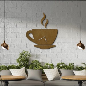 Tea cup clock, Coffee cup clock, Kitchen wall clock, Cafe wall clock, Coffee shop decor, Coffee bar clock, Coffee wall clock, Tea clock