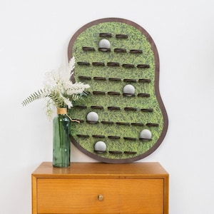 Golf ball display rack, Golf ball wall display, Wood golf ball display, Wooden golf ball holder, Golf ball storage, Golf fathers day gift