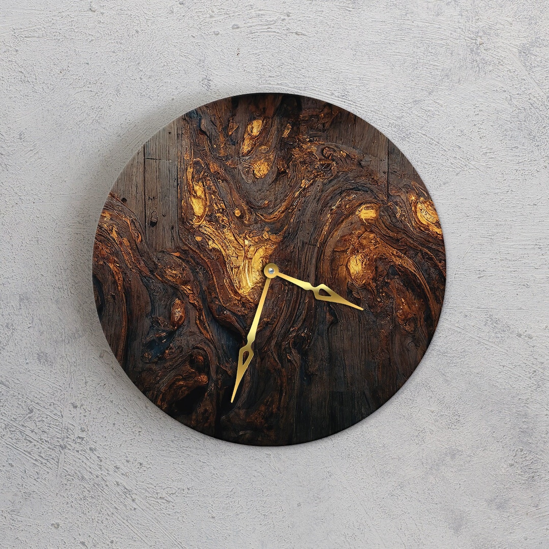 Unique Wall Clock, Wood Wall Clock Large, Silent Wall Clock, Rustic