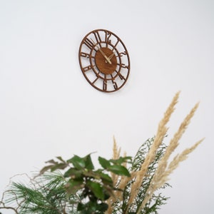 Handmade Wooden Clock, Wooden Clock Wall Decor, Wooden Large Wall Clock, Wood Wall Clock With Numbers, Wall Clock Wooden, Wall Hanging Clock image 3