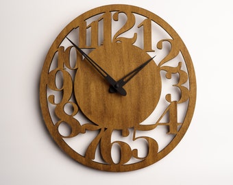 Holz Wanduhr,Unikat Wanduhr,Moderne Wanduhr,Uhr mit Zahlen,Holz Uhr Rustikal,Bauernhaus Wanduhr,Große Uhr,Wanduhr Uhr Dekor