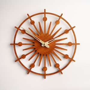 Sun Clock Wall, Modern Wall Clock, Minimalist Wall Clock, Modern Wood Wall Clock, Unique Wall Clock, Handmade Clock, Circle Wall Clocks