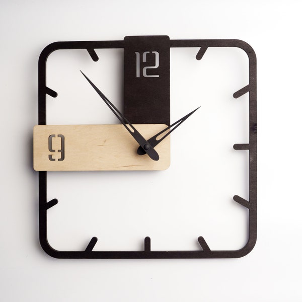 Square Wall Clock Etsy