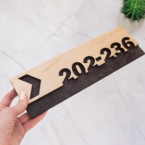 Apartment number sign, Suite number sign, Unit number sign, Hotel room signs, Hotel room numbers, Room number signs, Wooden number sign