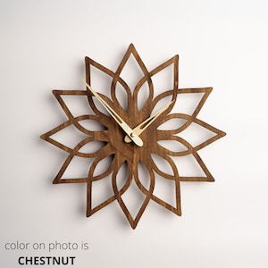 Mandala Wall Clock, Handmade Wooden Clock Wall, Clock Unique, Wooden Handmade Clocks, Large Wall Clock Modern, Unique Wall Clocks
