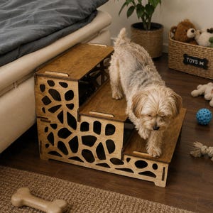 Dog Stairs for High Beds, Wooden Dog Steps, Pet Stairs for Bed, Dog Bed Steps, Small Dog Stairs, Puppy Steps, Indoor Pet Stairs