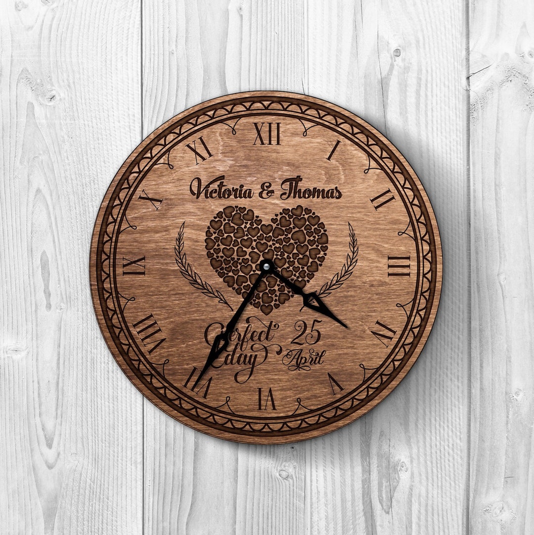 Personalized Wedding Clock Wedding Clock Gifts Anniversary Etsy