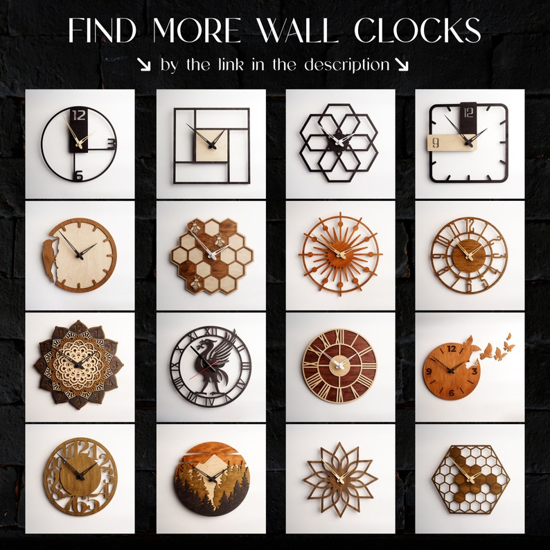 Mountain Wall Clock,Wood Mountain Clock,Wall Clock Unique,Nature Clock,Layered Clock,Laser Cut Clock,Forest Wood Clock,Mountain Wall Decor image 8