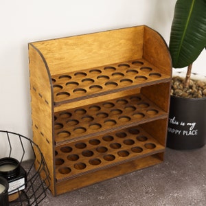 Wood paint rack, Craft paint holder, Paint organizer, Paint hobby storage, Paint station, Wooden paint holder, Oil paint storage
